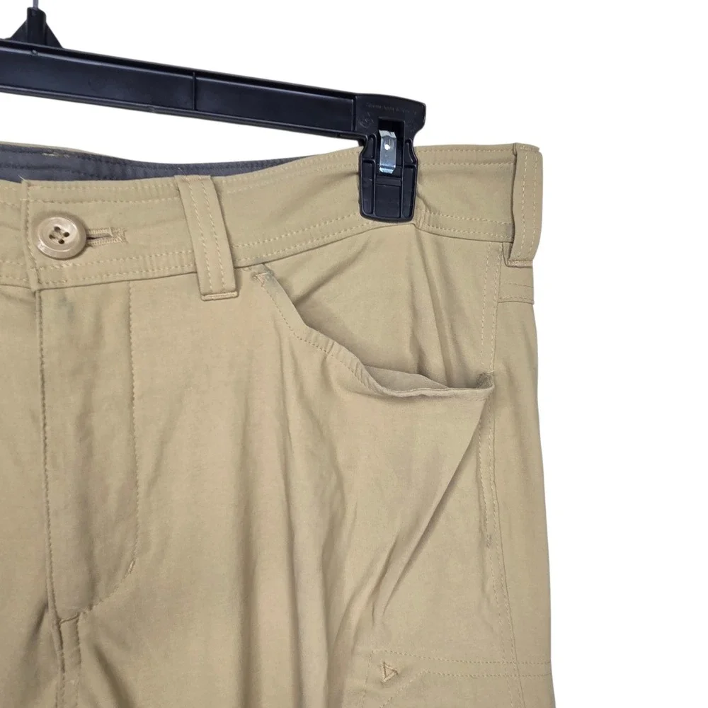 Eddie Bauer Mens Tan Nylon First Ascent Guide Pants 36x34 Cargo Hiking Outdoor